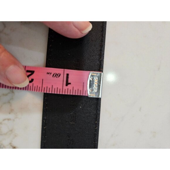 Chicos Belt Size S/M Black Leather Silver Chain Link Adjustable Slide Snap Close - Picture 9 of 9